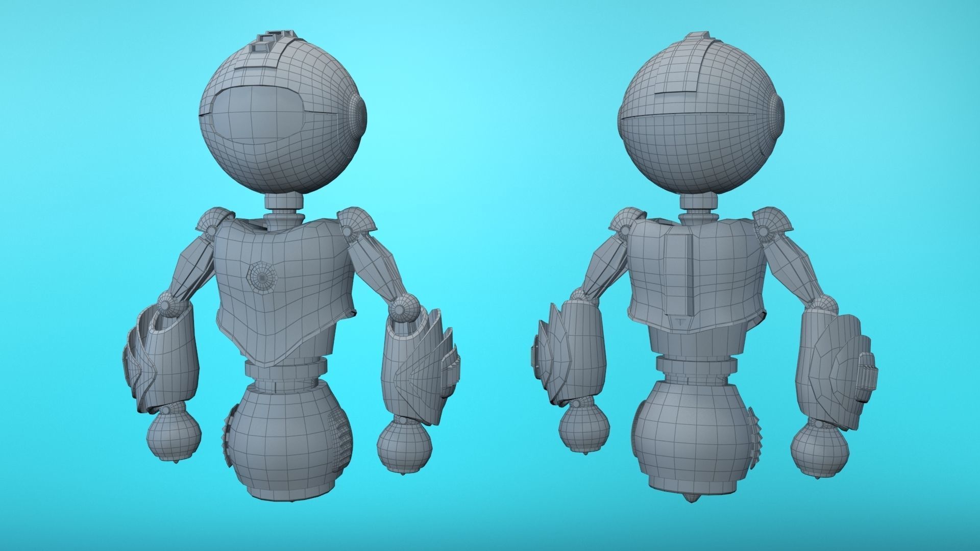 flying robot Low-poly 3D model_1
