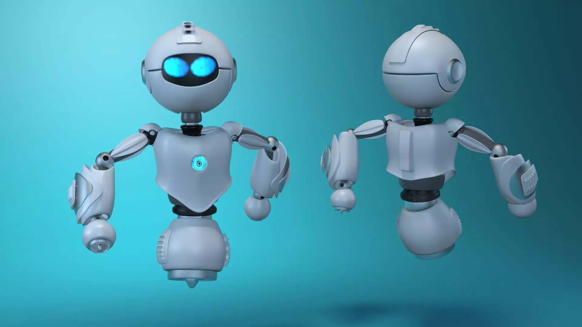 flying robot Low-poly 3D model_0