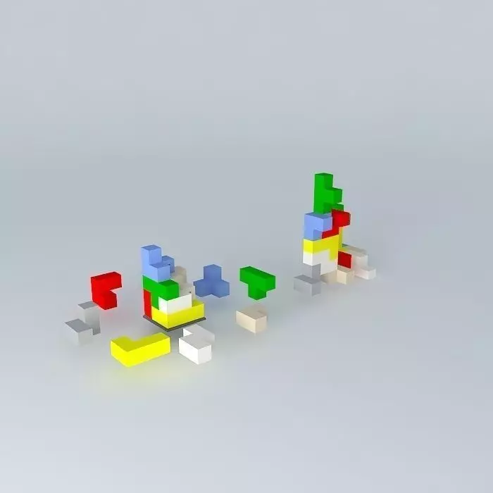 Cubes set of colorful lego blocks Free 3D model