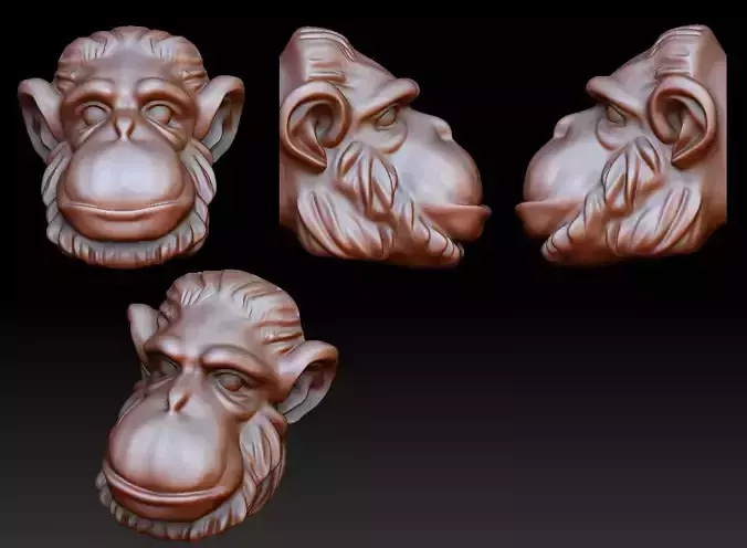chimpanzee head pendant