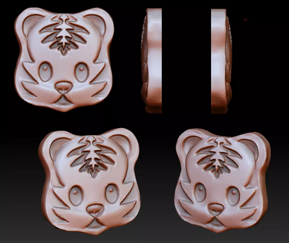 Cartoony tiger head 3D print model