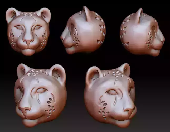 Leopard head bead