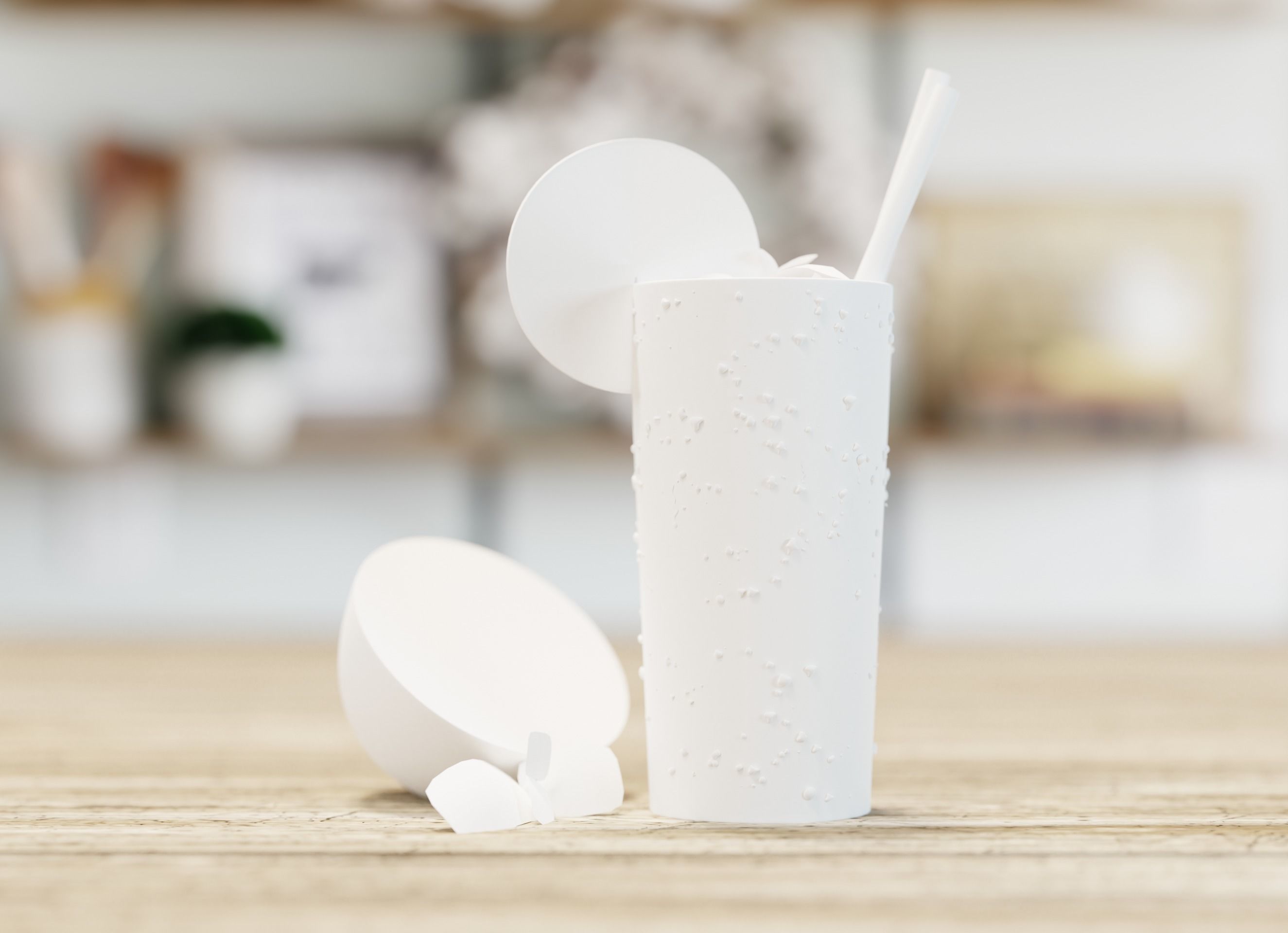 Mojito on wooden table 3D model_5