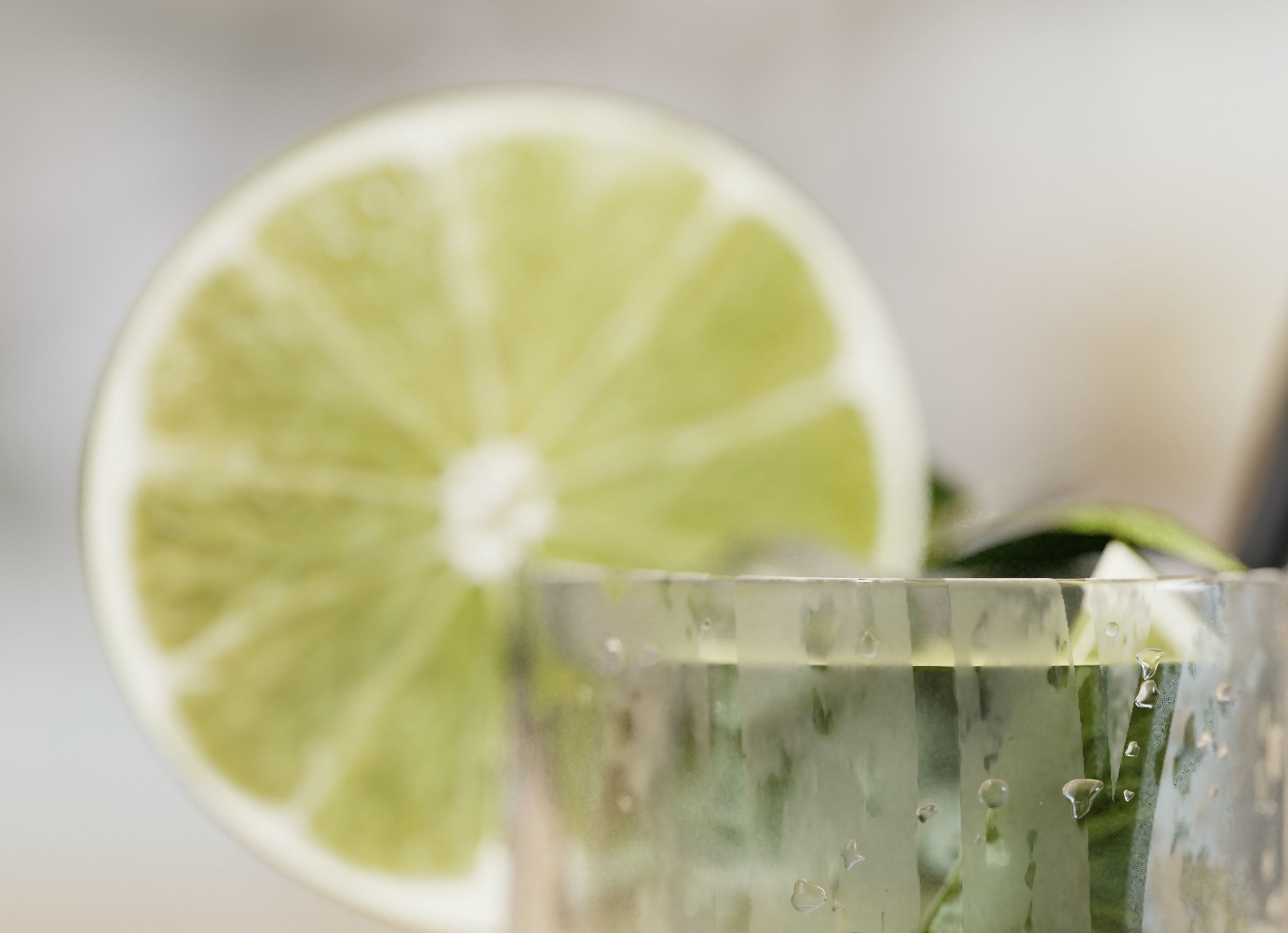 Mojito on wooden table 3D model_2