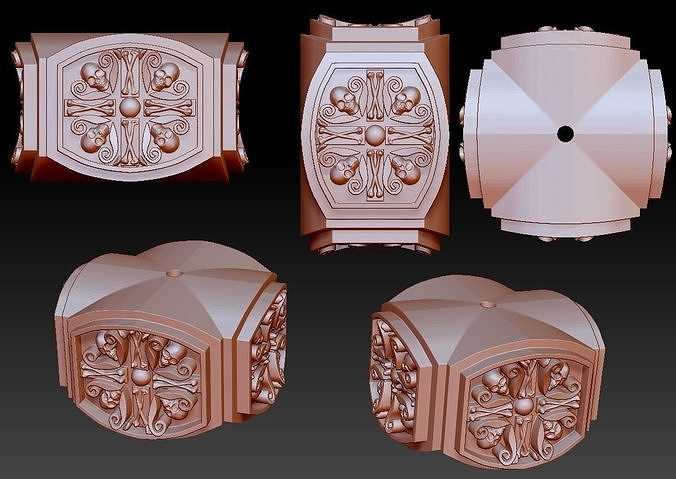 Skull and bones bead 3D print model