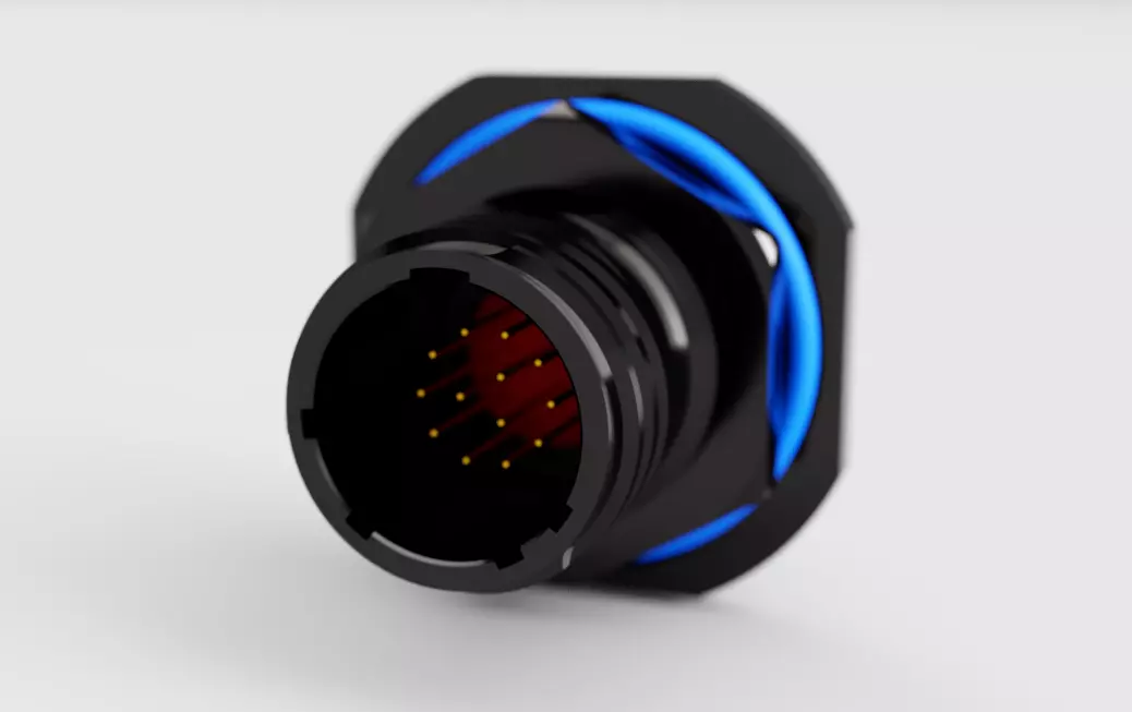 D38999 24ZB35PN 13 Pin Mil Spec Connector 3D model_0