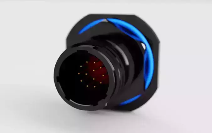 D38999 24ZB35PN 13 Pin Mil Spec Connector 3D model