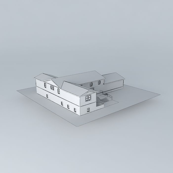 Split level ramp house Free 3D model_4