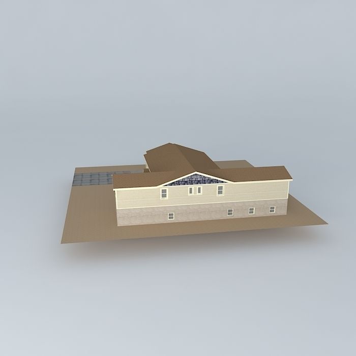 Split level ramp house Free 3D model_2