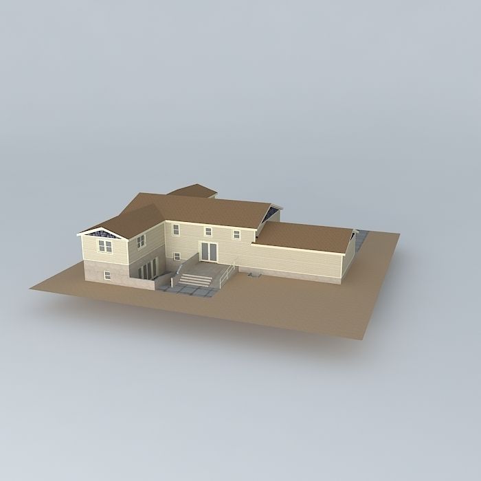 Split level ramp house Free 3D model_1