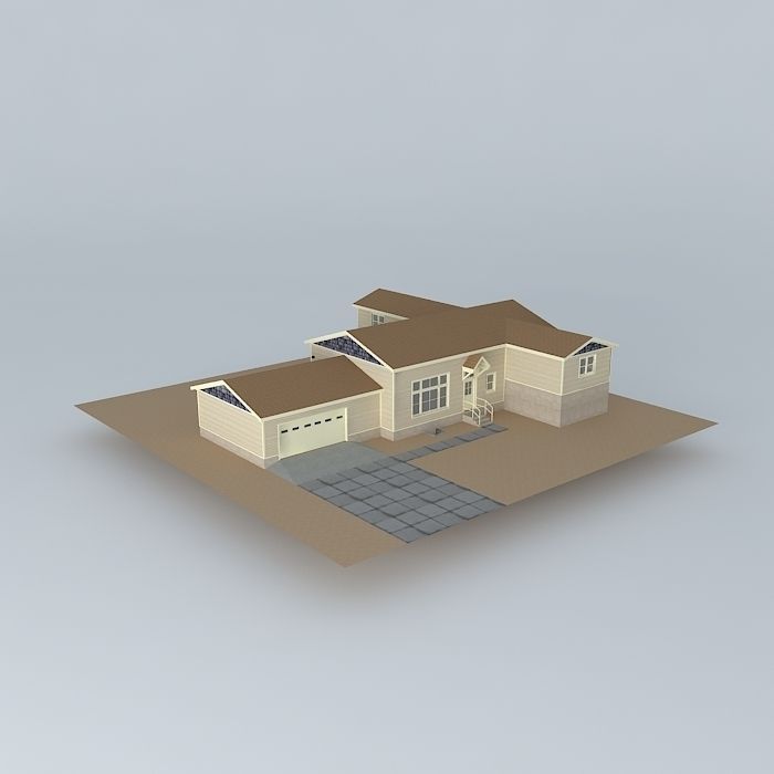 Split level ramp house free 3D model | CGTrader