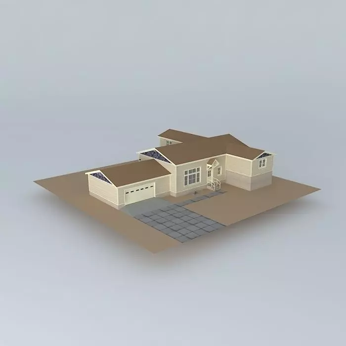 Split level ramp house Free 3D model_0