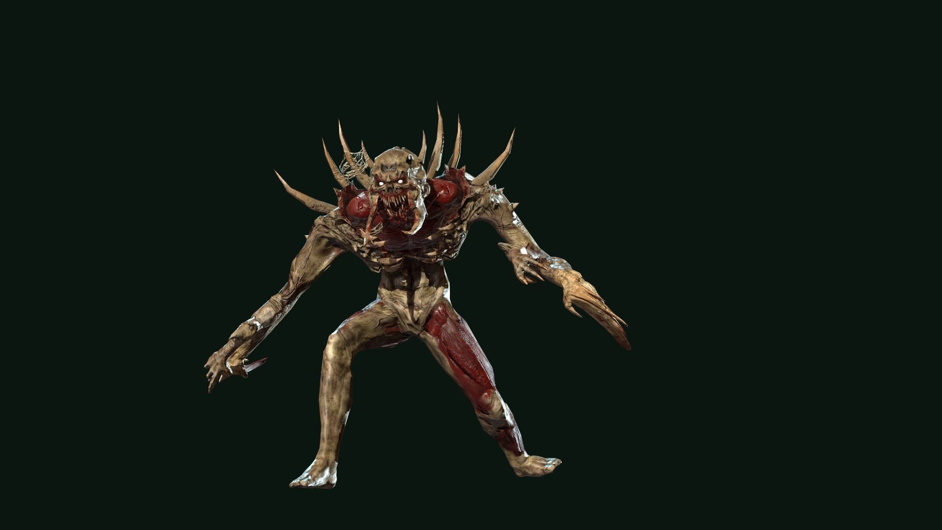 Mutant6 demon Low-poly 3D model_4