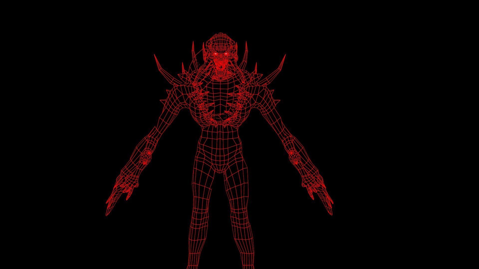 Mutant6 demon Low-poly 3D model_22