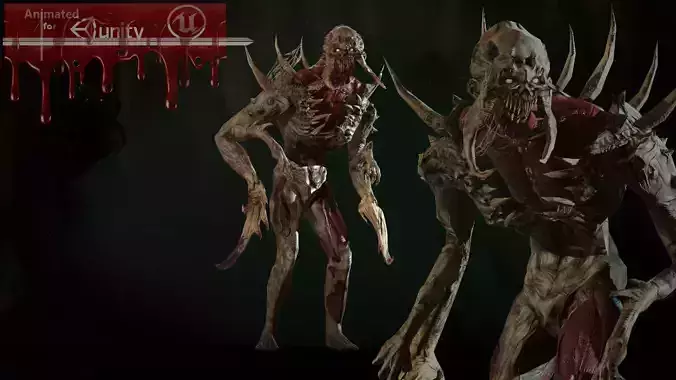 Mutant6 demon Low-poly 3D model