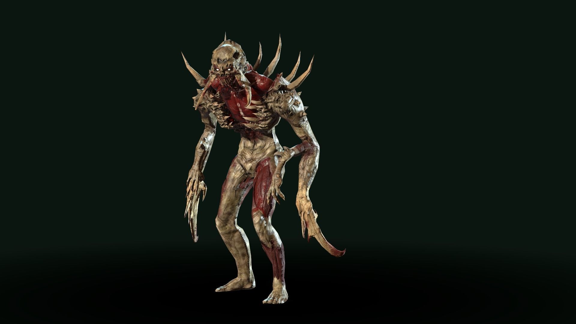 Mutant6 demon Low-poly 3D model_7