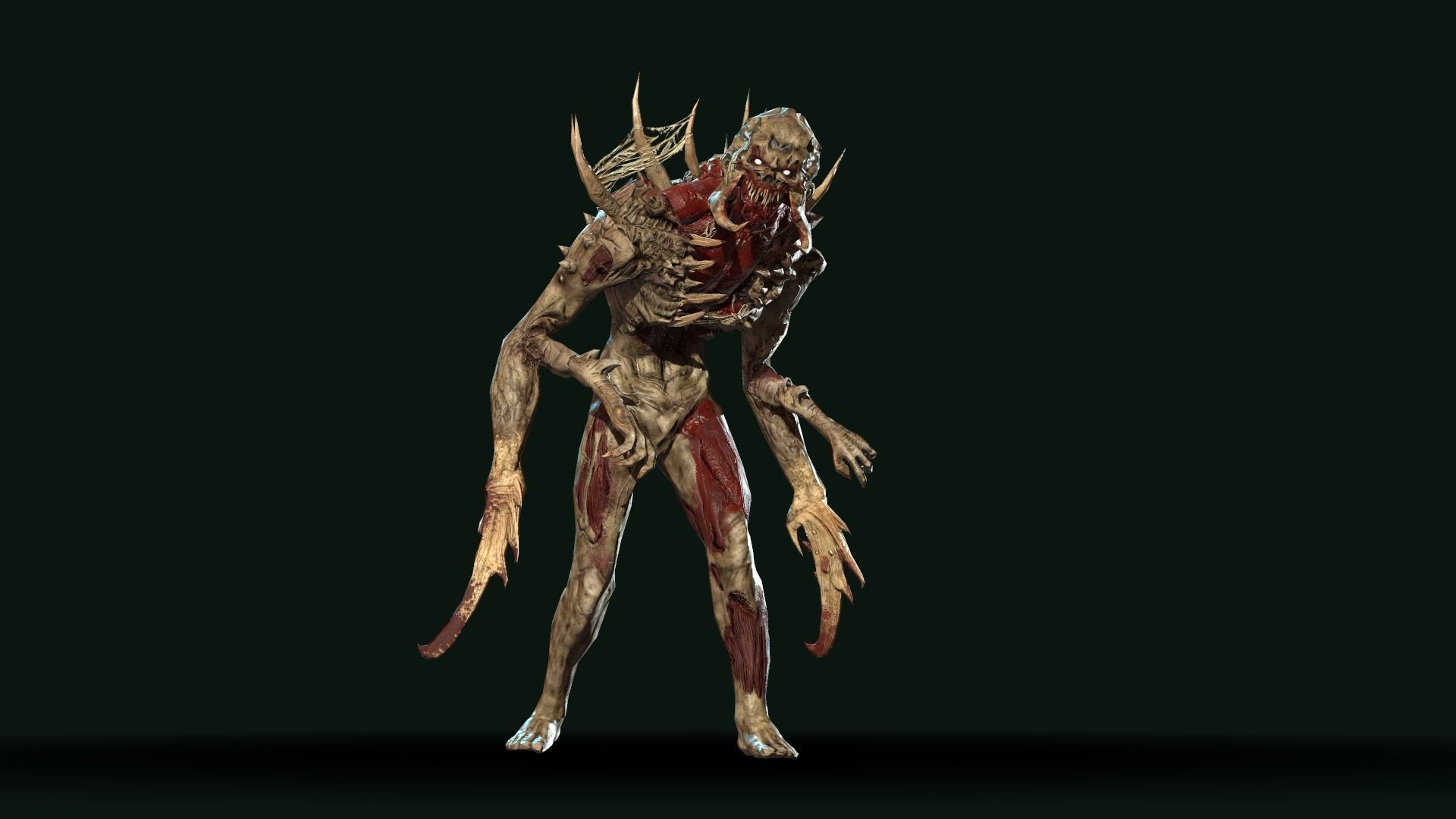 Mutant6 demon Low-poly 3D model_8