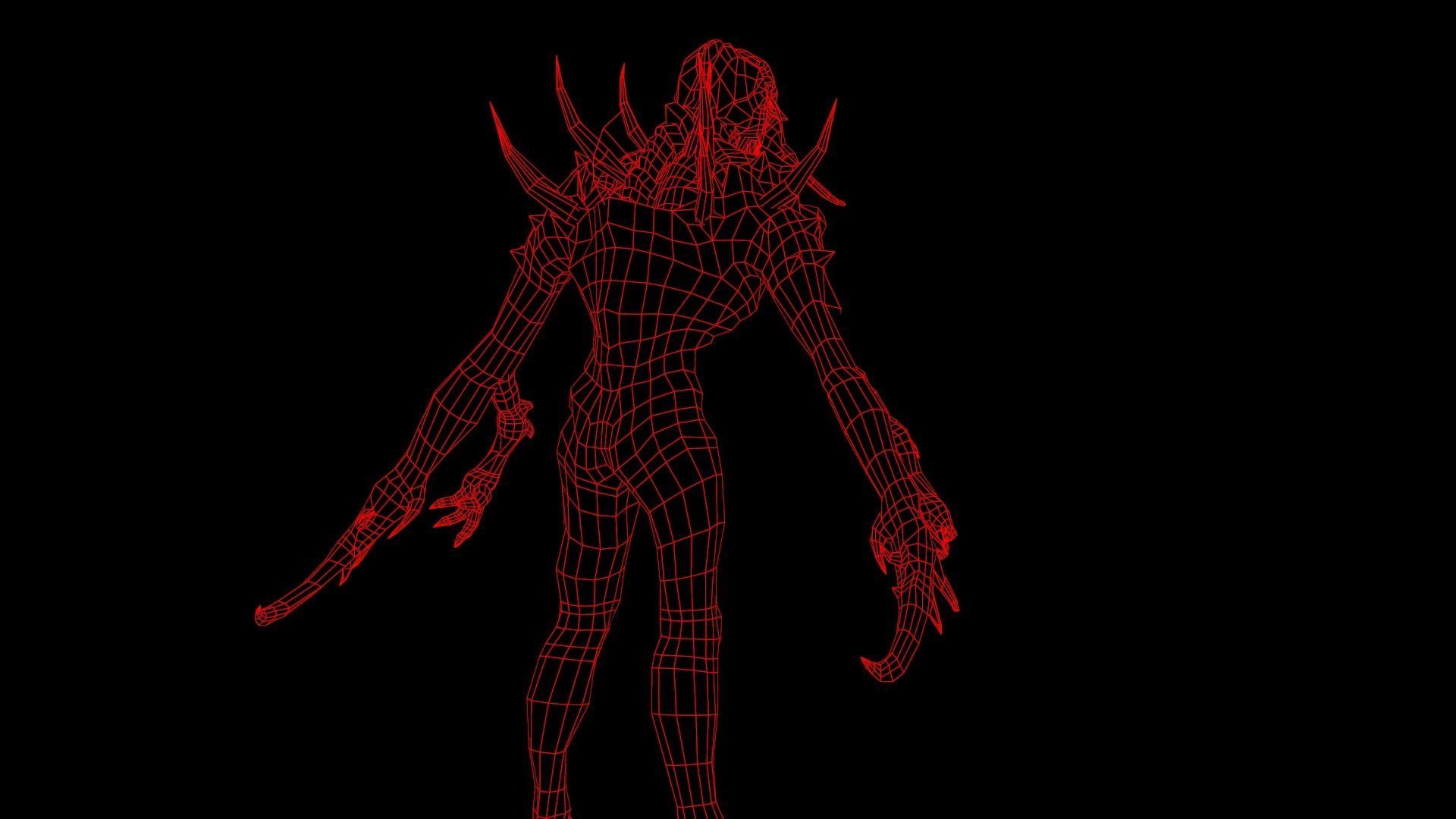 Mutant6 demon Low-poly 3D model_23