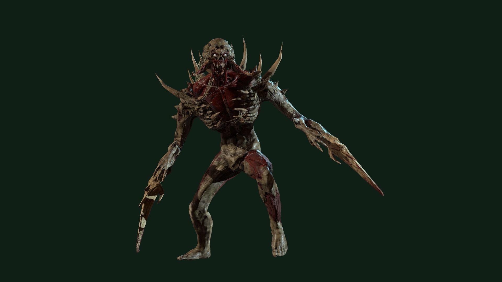 Mutant6 demon Low-poly 3D model_5