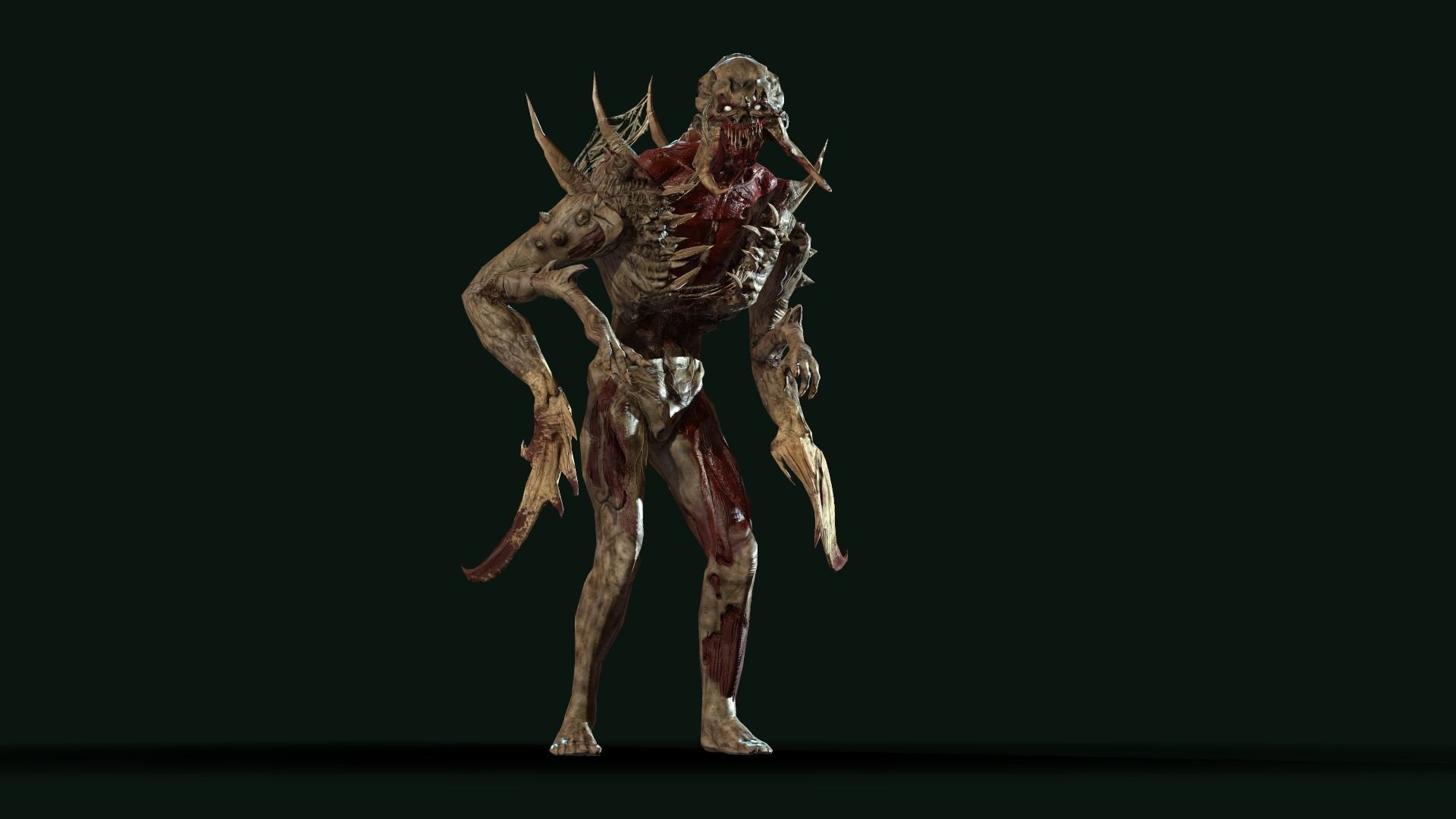 Mutant6 demon Low-poly 3D model_6