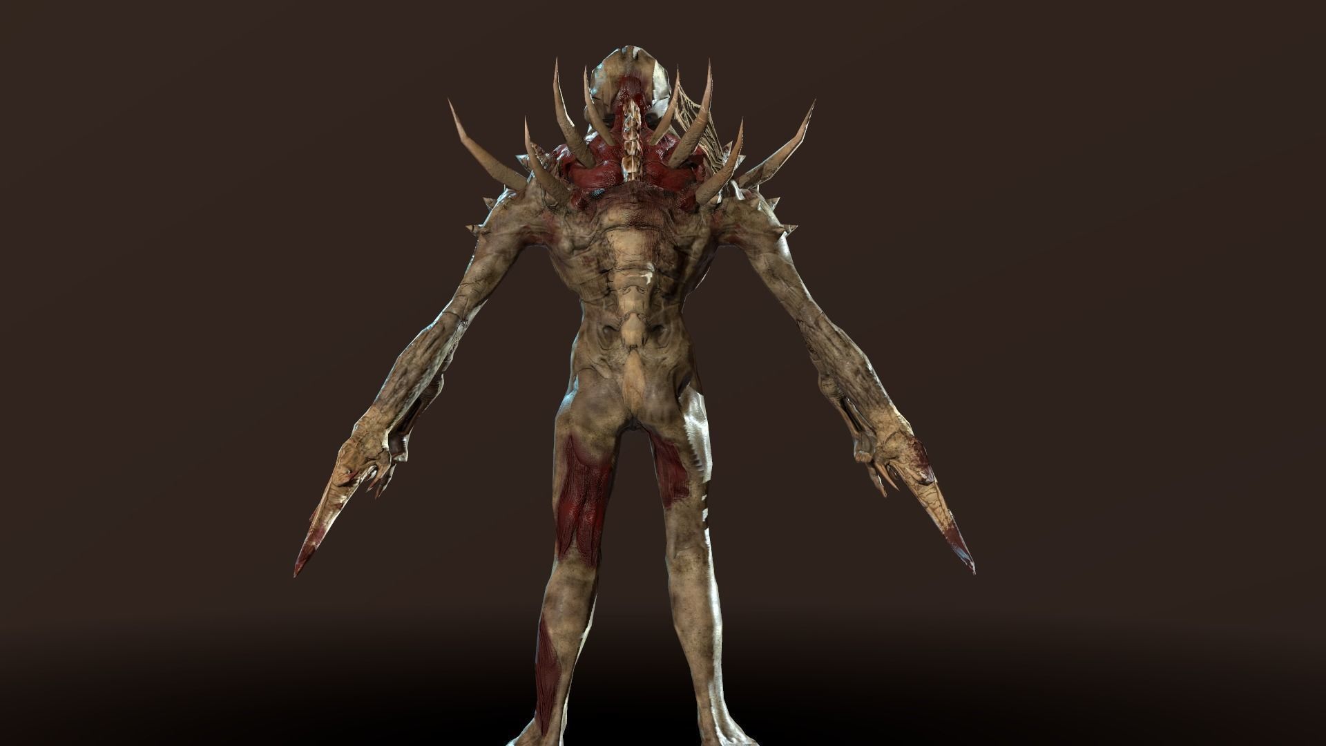 Mutant6 demon Low-poly 3D model_13