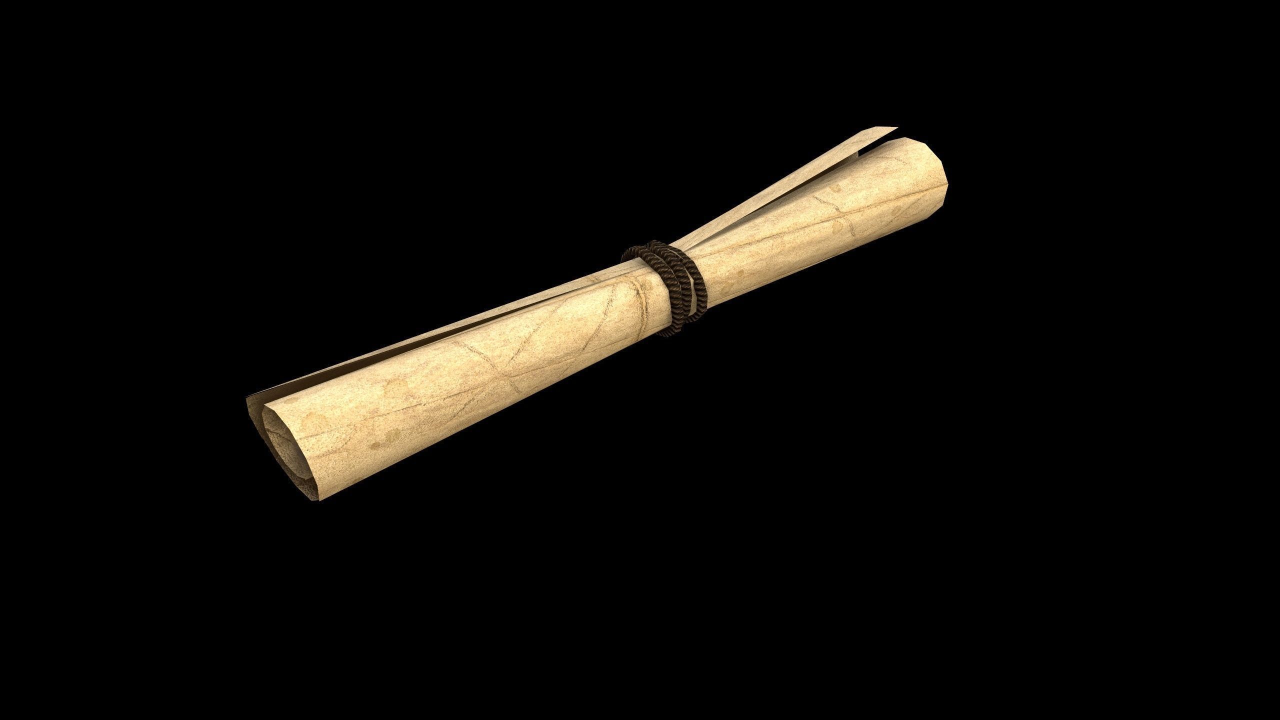 Scroll - PBR - Textured Low-poly 3D model_5