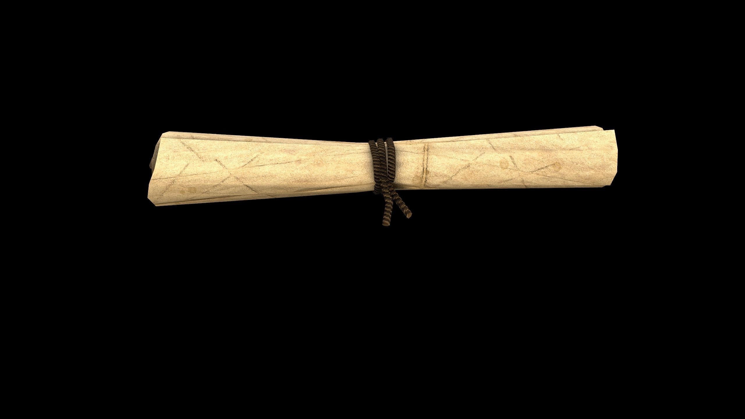 Scroll - PBR - Textured Low-poly 3D model_7