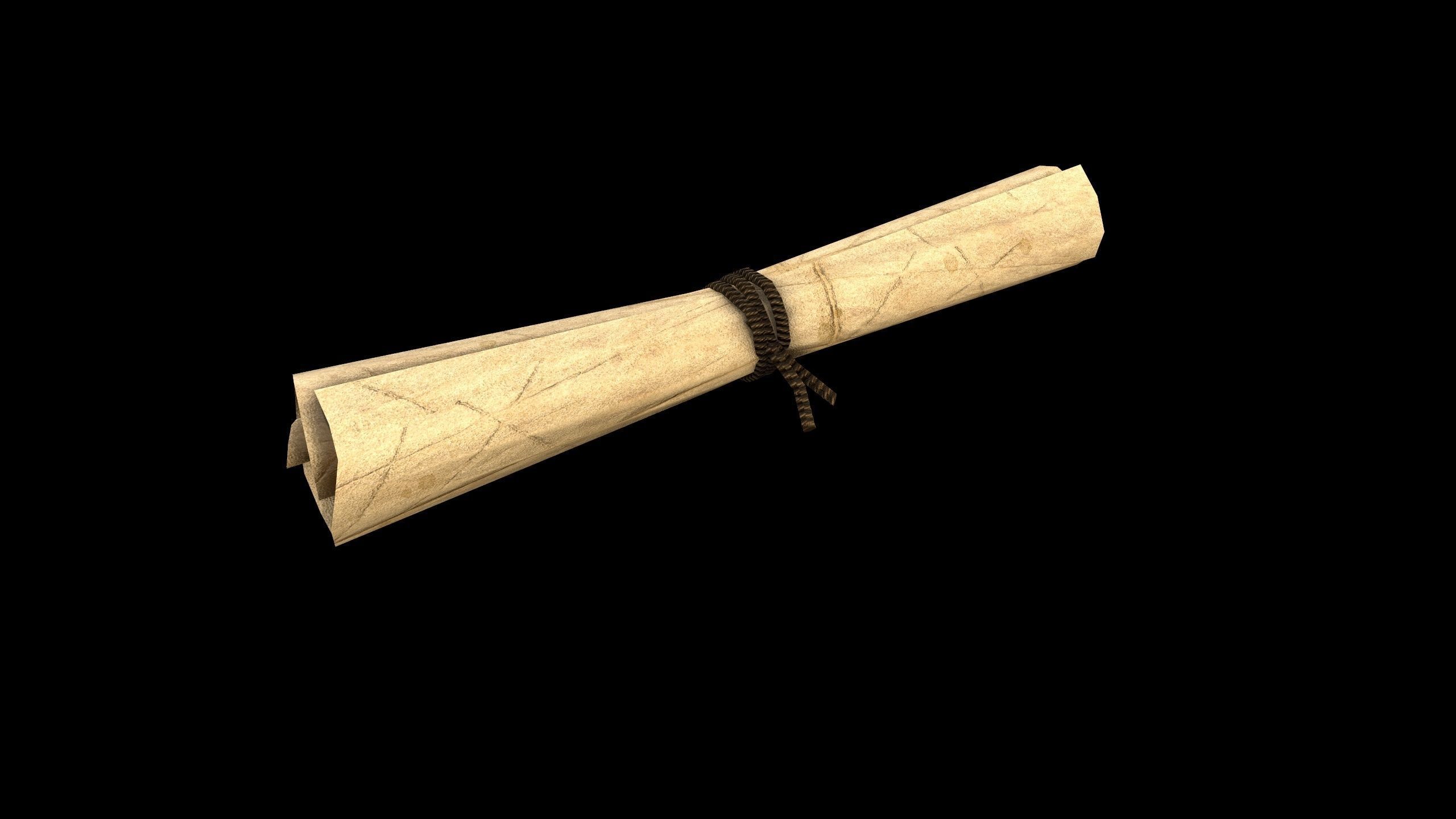 Scroll - PBR - Textured Low-poly 3D model_2