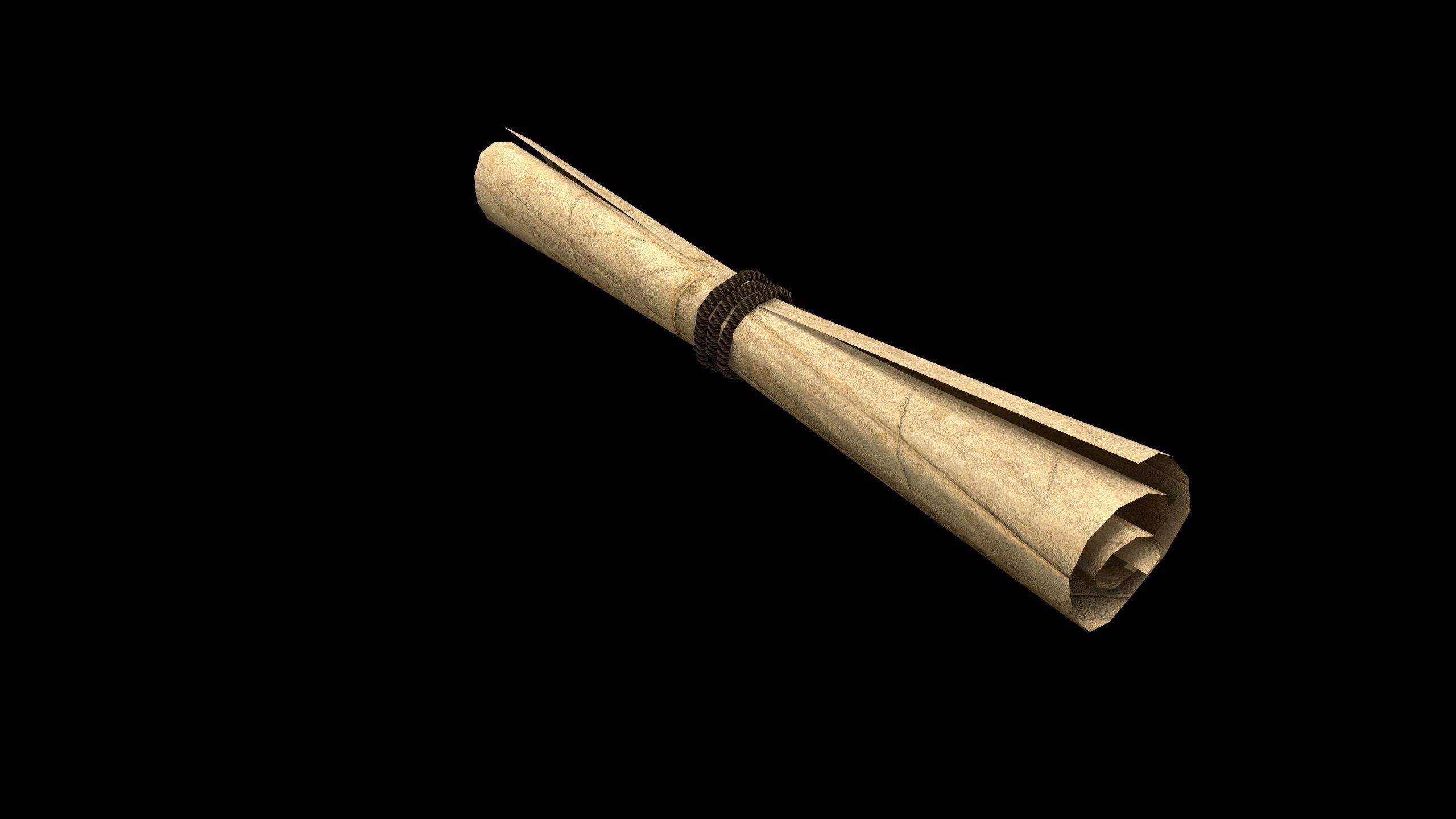Scroll - PBR - Textured Low-poly 3D model_4