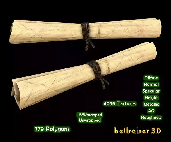 Scroll - PBR - Textured