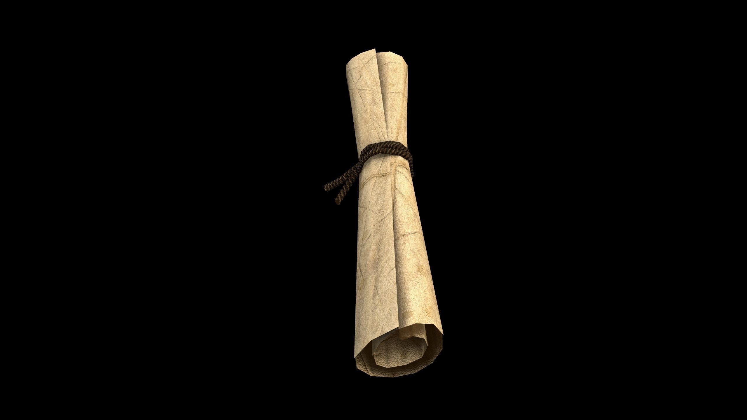 Scroll - PBR - Textured Low-poly 3D model_6