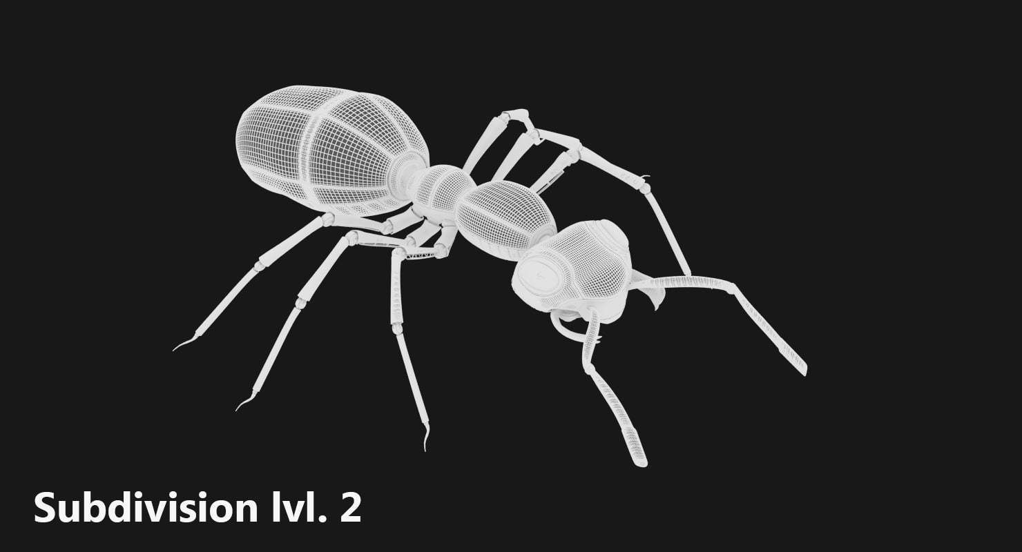 Black Mechanical Ant 3D model