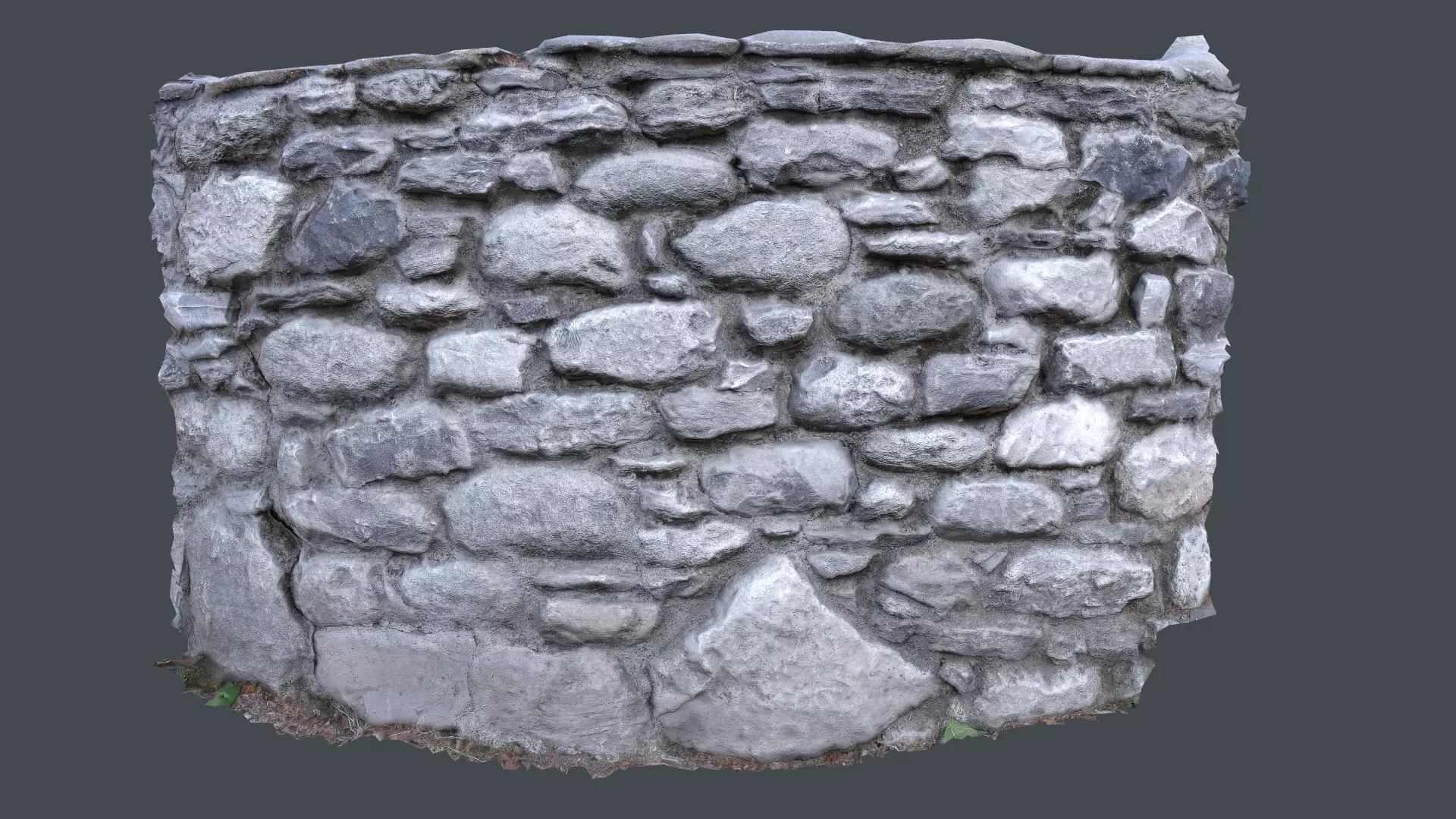 Rocky wall  Low-poly 3D model_0