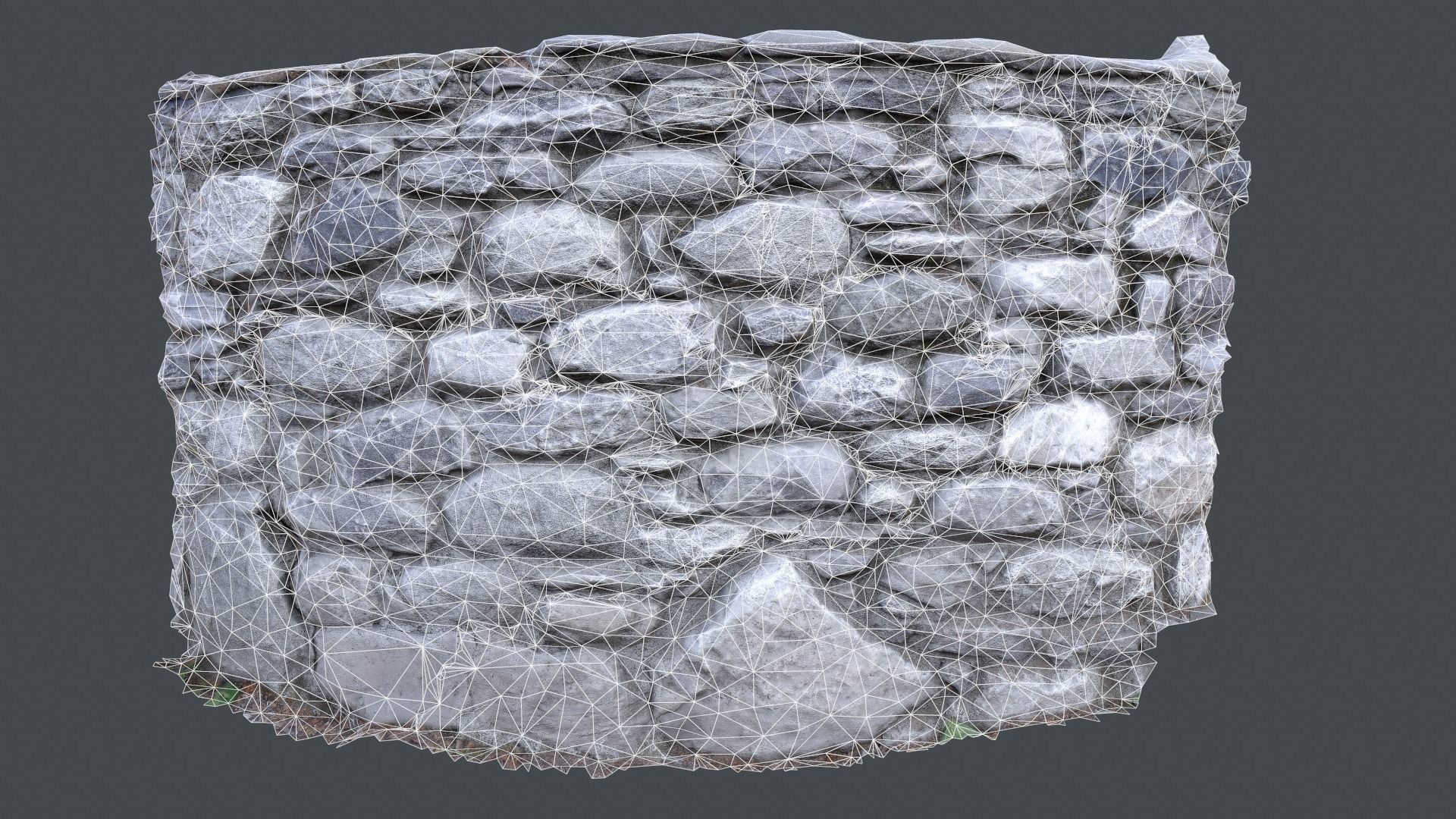 Rocky wall  Low-poly 3D model_1