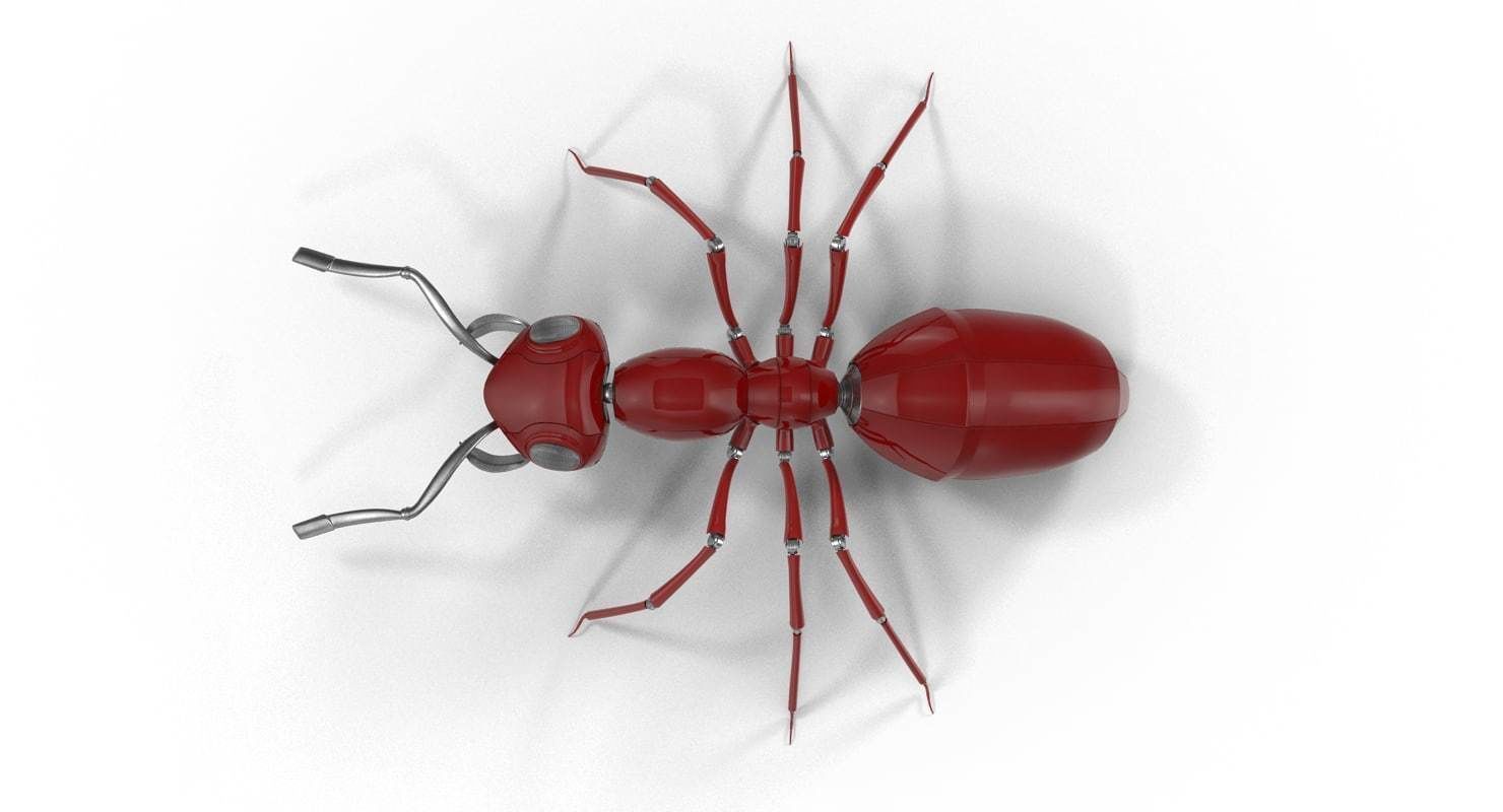 Red Mechanical Ant 3D model_1