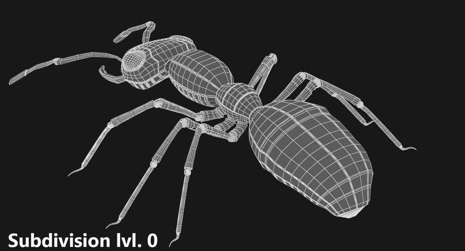 Red Mechanical Ant 3D model_5
