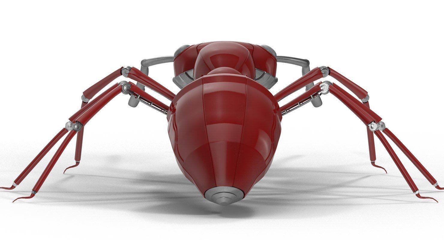 Red Mechanical Ant 3D model_2