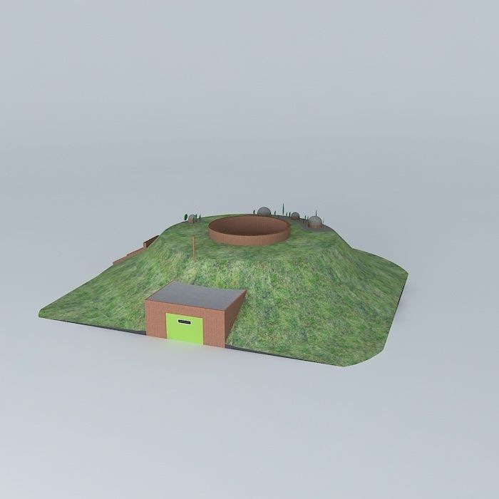 Interactive Underground House Free 3D model_1