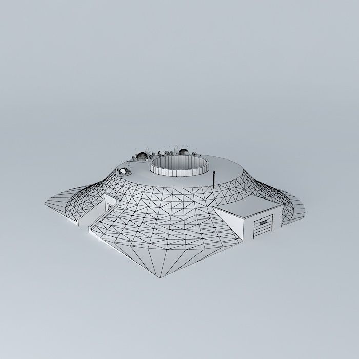 Interactive Underground House Free 3D model_4