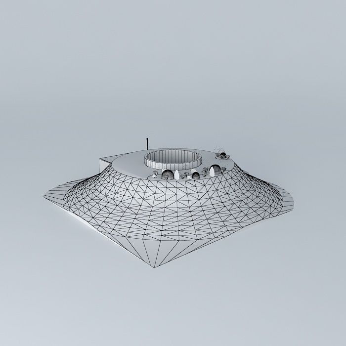 Interactive Underground House Free 3D model_3