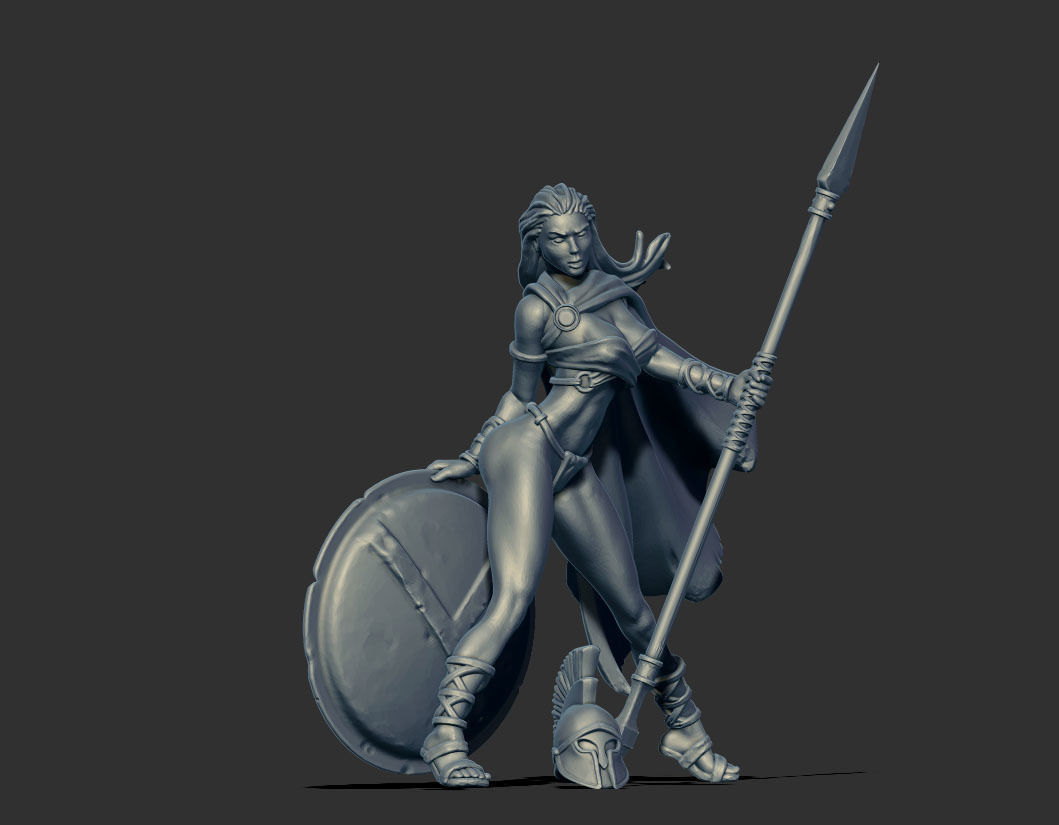 Spartan woman 35mm scale  - Leda 3D print model_5