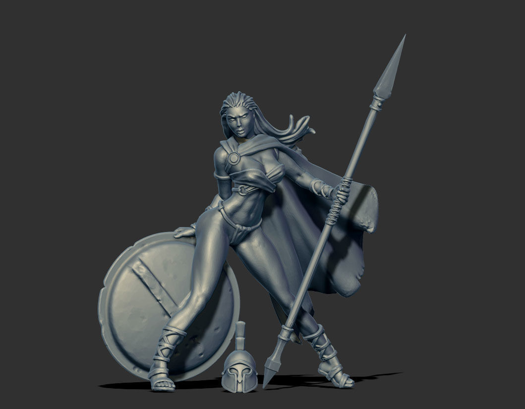 Spartan woman 35mm scale  - Leda 3D print model_6