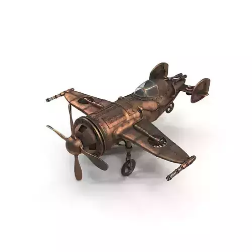 Phantom toy airplane in copper 3D model