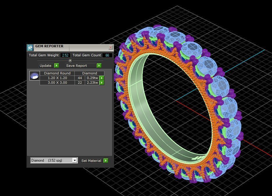 Tacori three side diamonds  3D print model_4