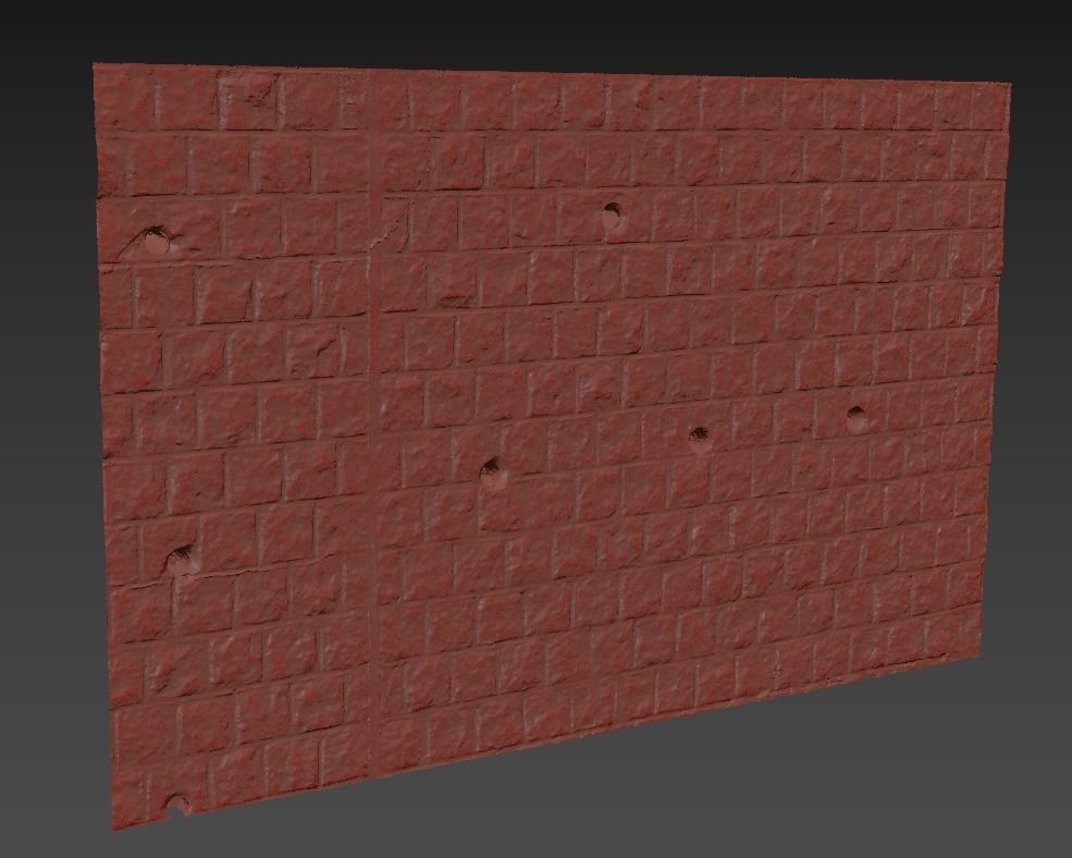 Ultra realistic Brick Old wall 3D model_8
