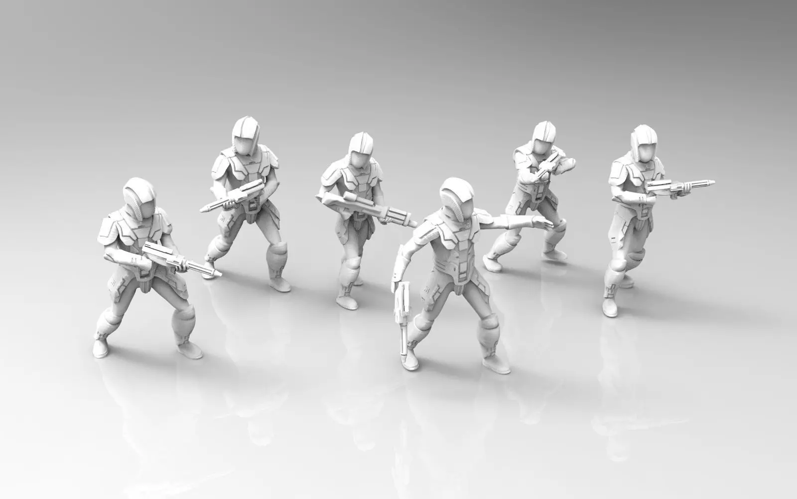 Ancient Trooper Squad with Carbines and Repeater 3D print model_0