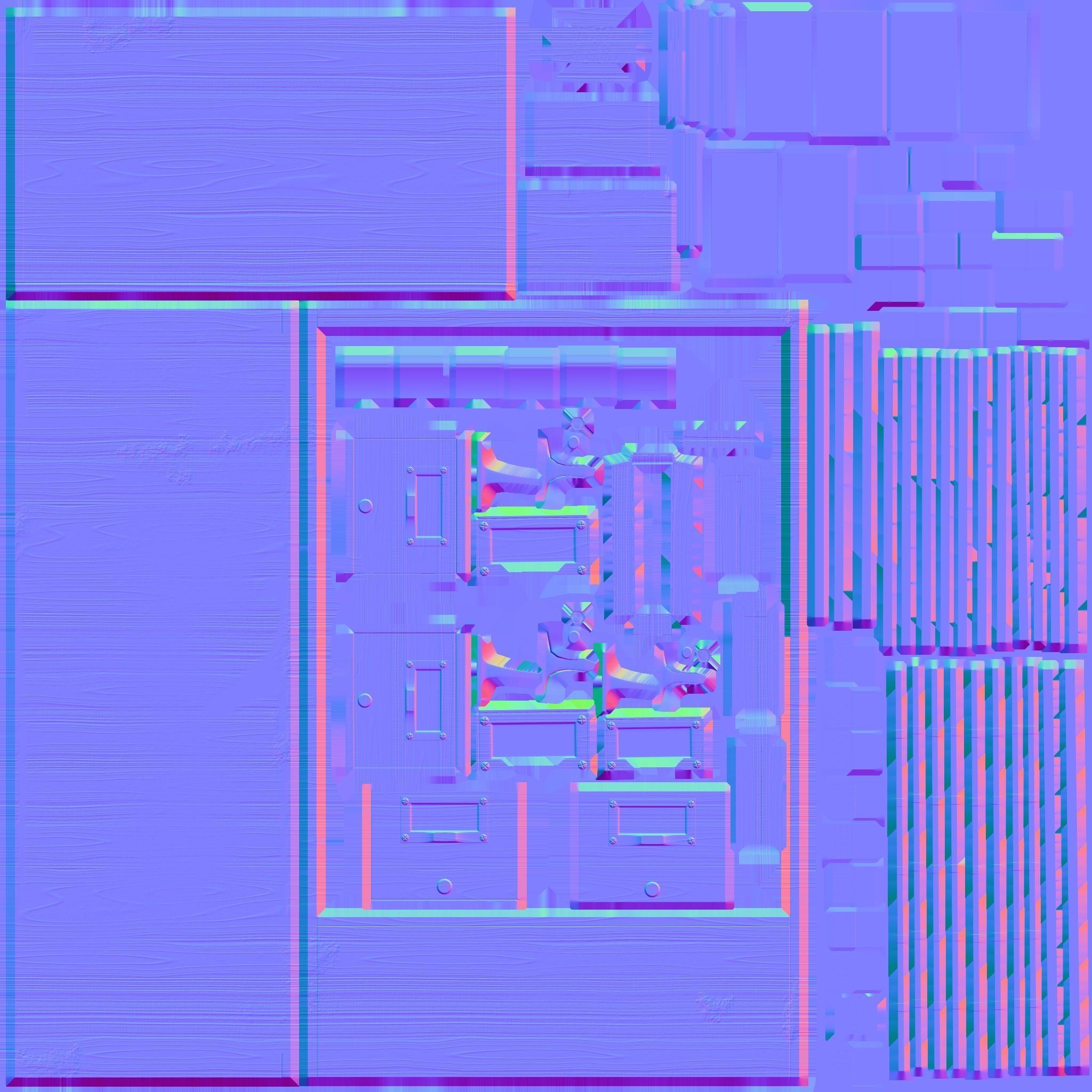 Card Catalog Low-poly 3D model_2