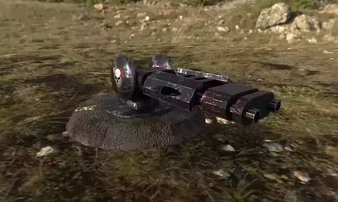 gun ready to kill zombie Low-poly 3D model