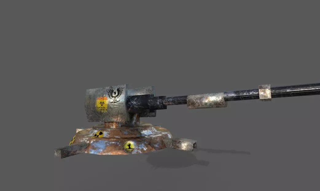 gun ready to face zombies low poly game ready Low-poly 3D model_0