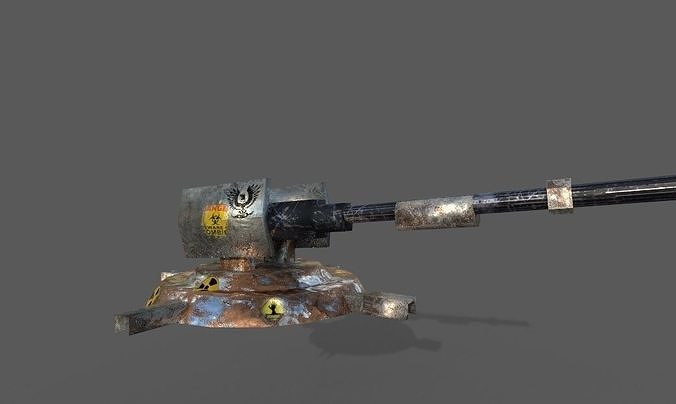 gun ready to face zombies low poly game ready  Low-poly 3D model